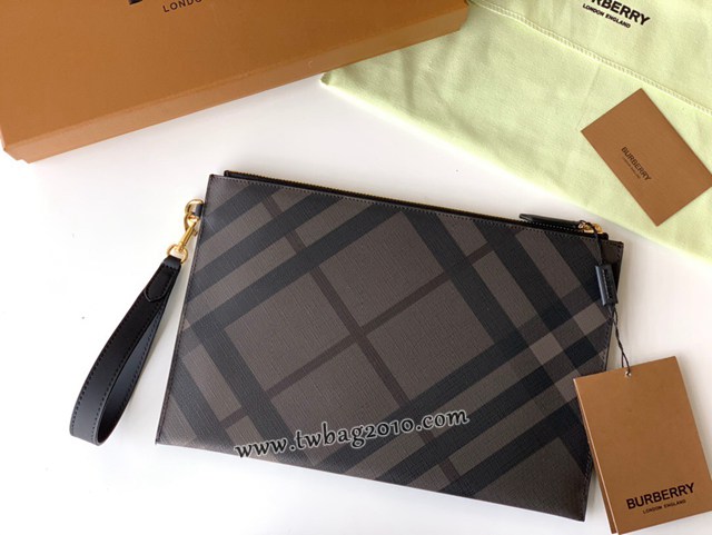 Burberry專門店新款格紋拉鏈收納袋手拿包 巴寶莉經典款男士手包 yxb1117